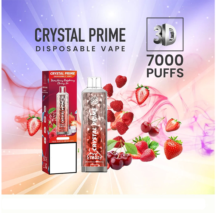 Crystal Prime 7000 Strawberry Raspberry Chery Ice Flavour