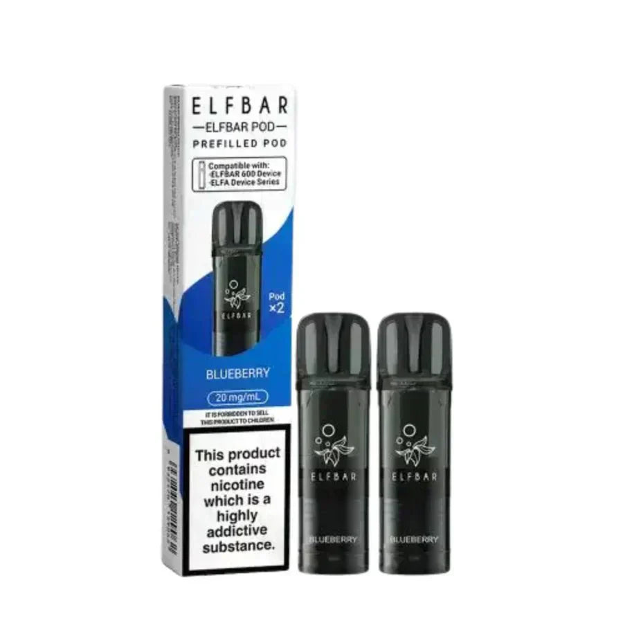 Elf Bar 600 Prefilled Pods - Box of 10 in Blueberry Flavour at UK Vaper Wholesale
