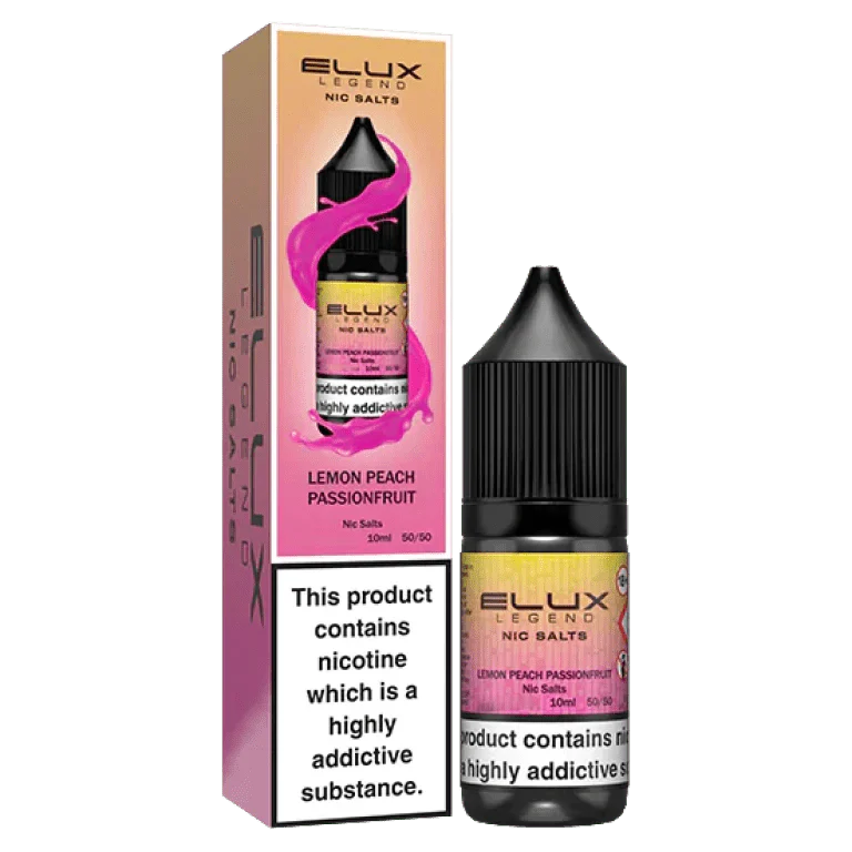 Elux Legend Nic Salts - 10ml E-liquids - Box of 10-Lemon Peach Passion Fruit *New*-vapeukwholesale