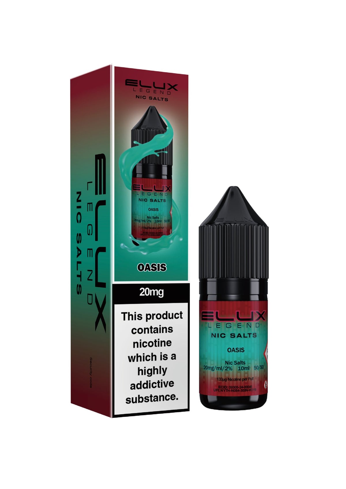 Elux Legend Nic Salts - 10ml E - liquids - Box of 10 - Oasis *New* - vapeukwholesale