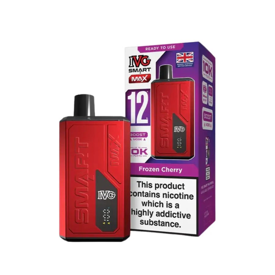 IVG Smart Max 10000 Prefilled Pod Vape Kit - Box of 5 Frozen Cherry at UK Vaper Wholesale