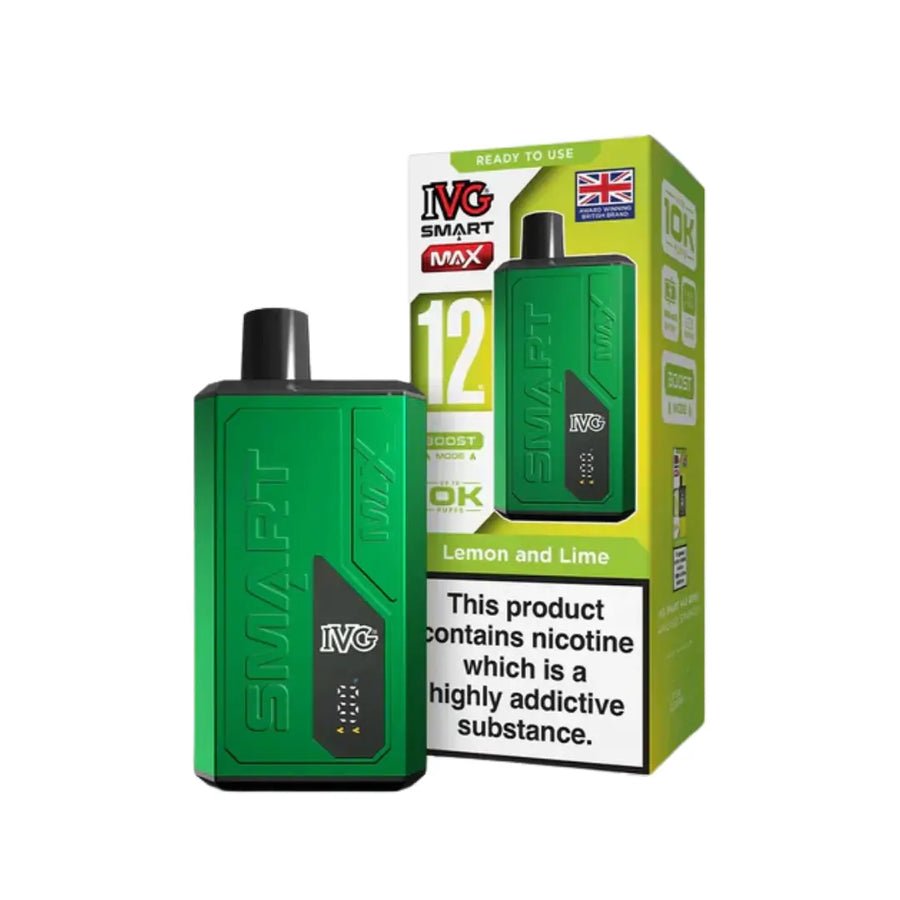IVG Smart Max 10000 Prefilled Pod Vape Kit - Box of 5 Lemon Lime at UK Vaper Wholesale