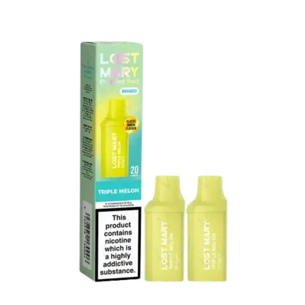 Lost Mary BM600 Prefilled Pods box of 10 in Triple Melon Flavour at UK Vaper Wholesale