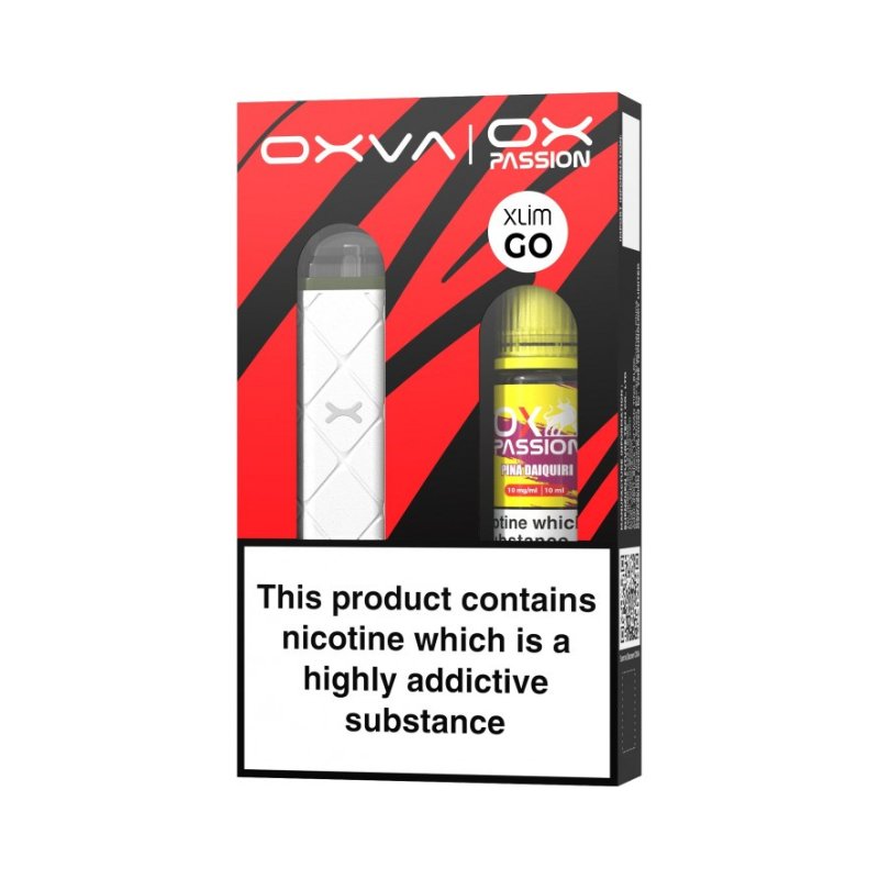 Oxva Xlim Go / Free Ox Passion Salt Pod Kit - White - vapeukwholesale