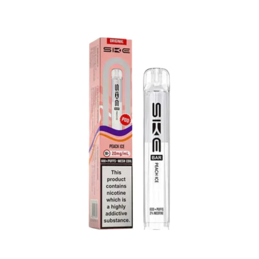 SKE Bar 600 Prefilled Pod box of 10 in Peach Ice at UK Vaper Wholesale