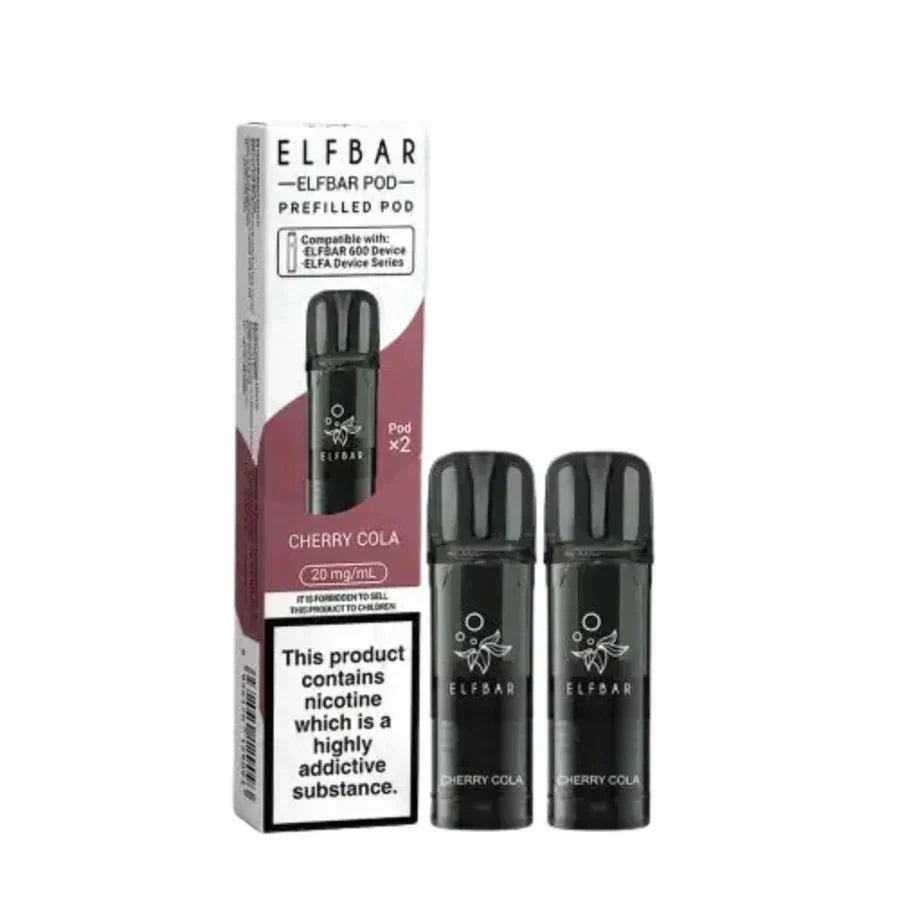 Elf Bar 600 Prefilled Pods - Box of 10 in Cherry Cola Flavour at UK Vaper Wholesale