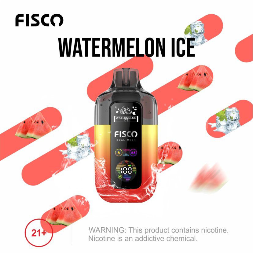 Fisco Point Pro 7000 Puff Pre-Filled Pod Kit - Box of 5 in Watermelon Ice Flavour Available at UK Vaper Wholesale