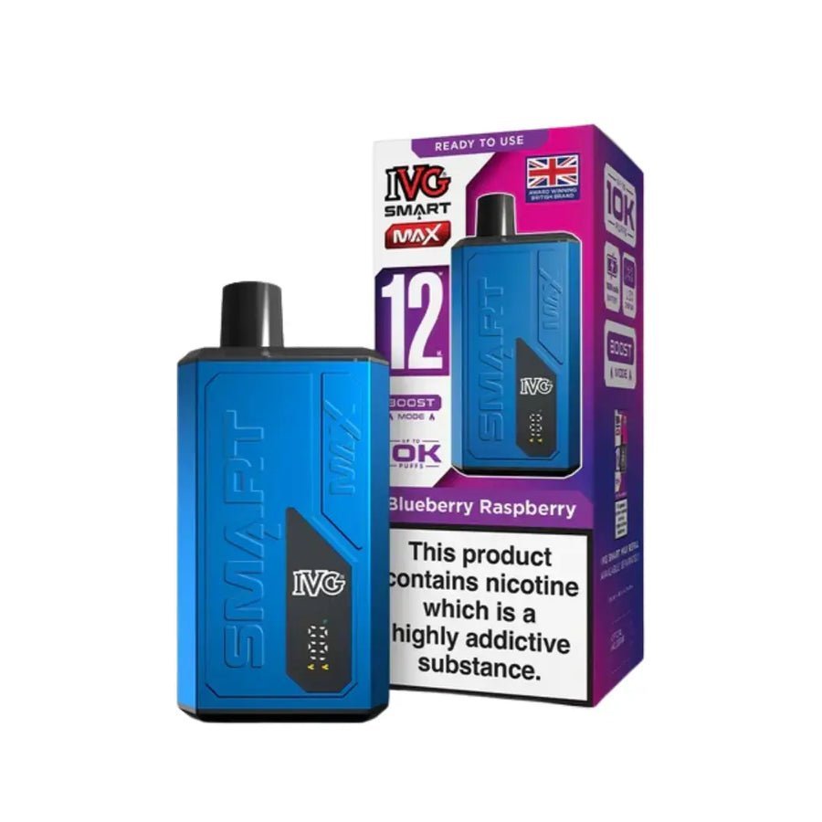 IVG Smart Max 10000 Prefilled Pod Vape Kit - Box of 5 Blueberry Raspberry at UK Vaper Wholesale