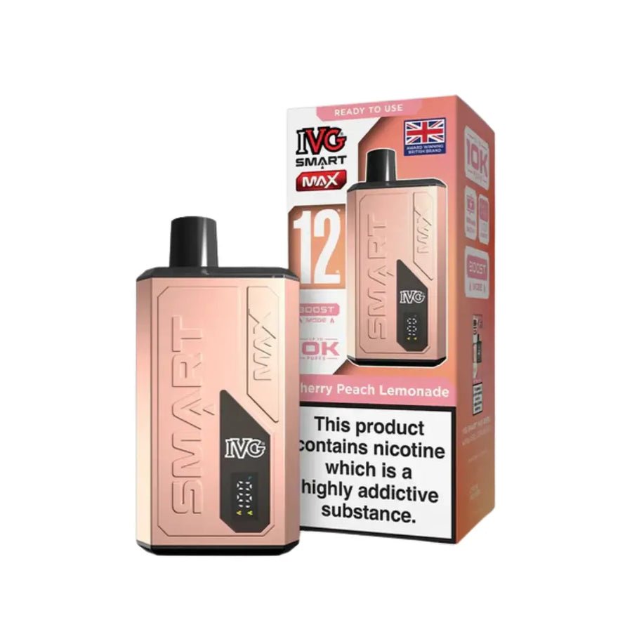 IVG Smart Max 10000 Prefilled Pod Vape Kit - Box of 5 Cherry Peach Lemonade at UK Vaper Wholesale