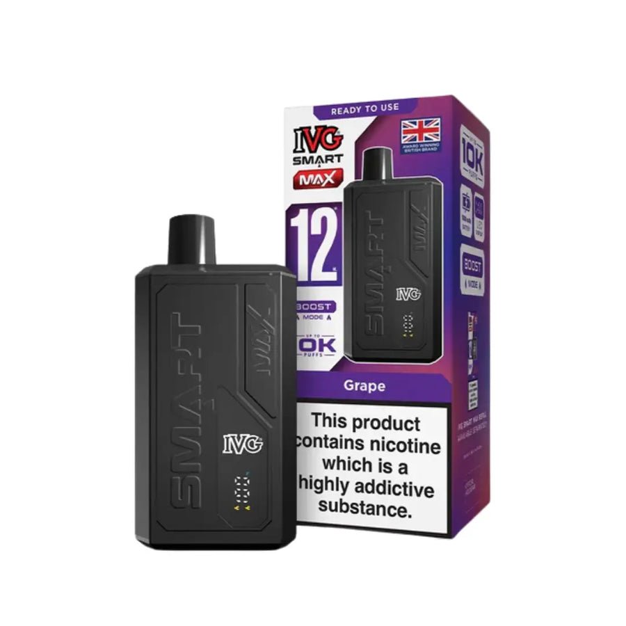 IVG Smart Max 10000 Prefilled Pod Vape Kit - Box of 5 Grape at UK Vaper Wholesale