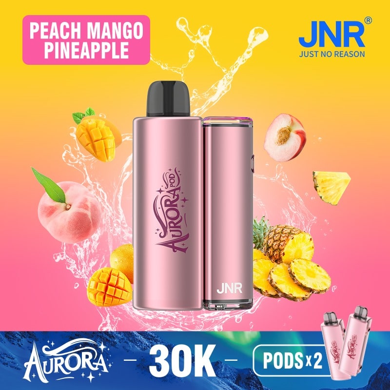 Flavour Peach Mango Pinneapple of JNR Aurora 30k Pod vape Kit - Box of 5 at UK Vaper Wholesale