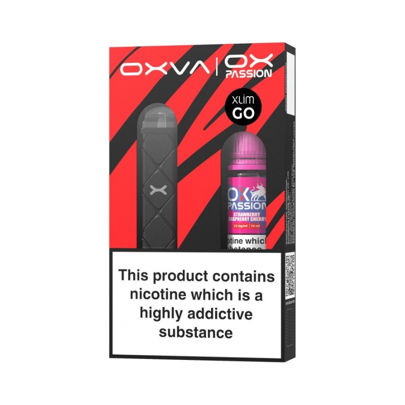 Oxva Xlim Go / Free Ox Passion Salt Pod Kit - Black - vapeukwholesale