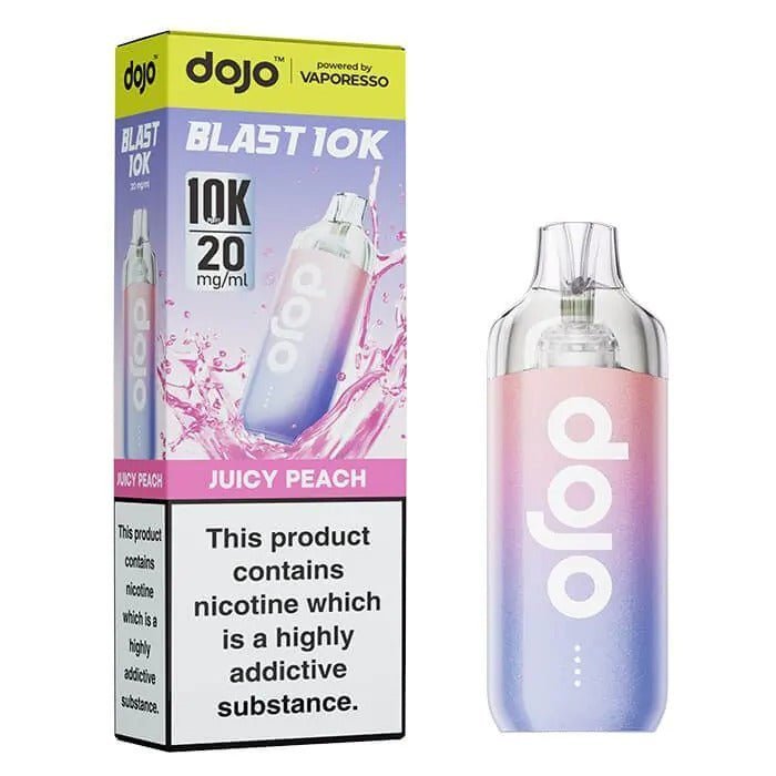 Vaporesso Dojo Blast 10k Prefilled Pod Vape Kit - Box of 5 in Juicy Peach Flavour available at UK Vaper Wholesale
